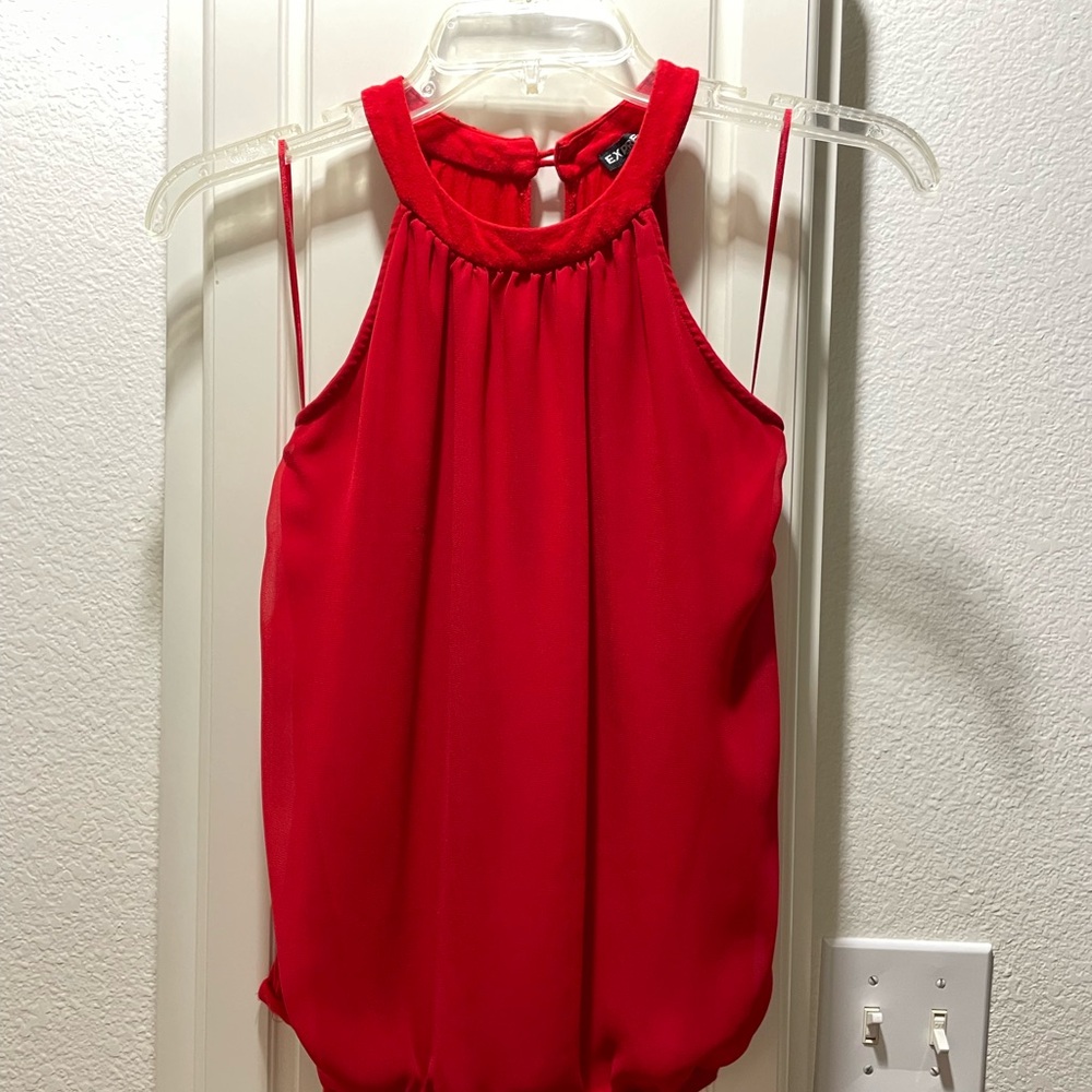 Express Red Halter Top